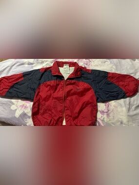 Nike Red and Navy Windbreaker Jacket with Swoosh